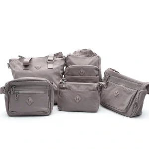 Nude Pink Nylon Bag Set 5 Piece Crossbody Tote for Women Wholesale