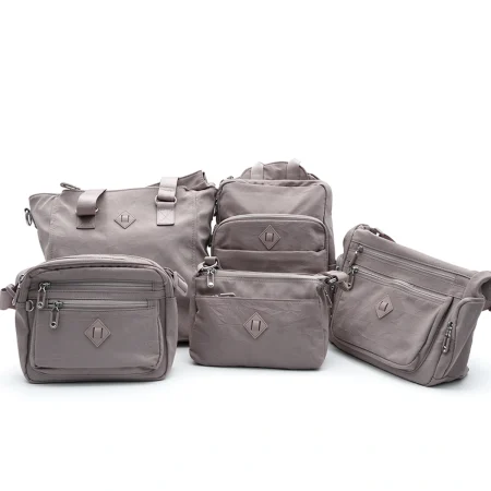 Nude Pink Nylon Bag Set 5 Piece Crossbody Tote for Women Wholesale